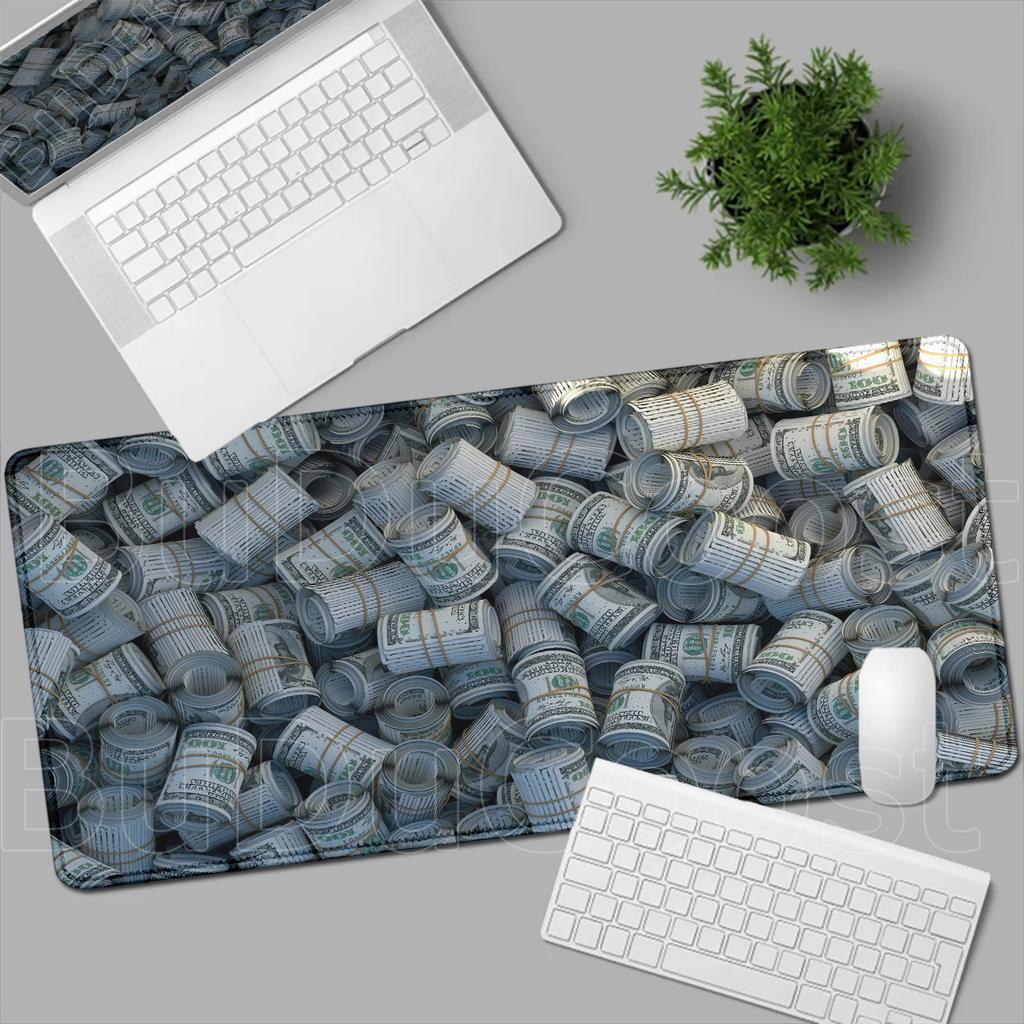 Gaming Laptop Dollar HD Printing Desk Mat Mouse Pad Pc Accessories Table Pads Deskmat Gamer Cabinet Non-slip Keyboard Mousepad