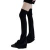 Ribbed Knit Slimming Thigh High Long Socks Elegant Solid Color Designs Flared Over Knee Leg Warmers Stockings for Women
