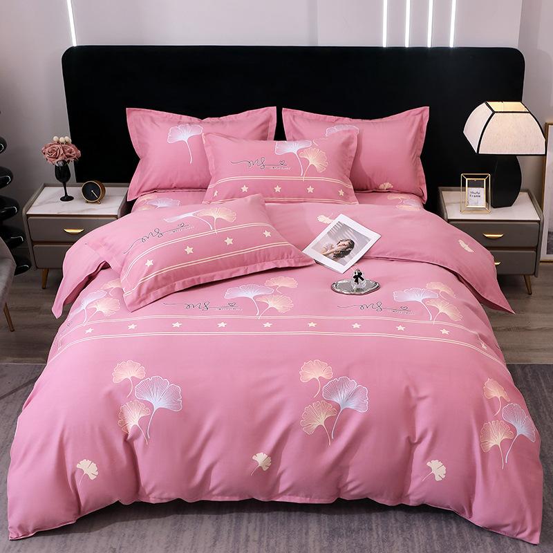 

Комплект из четырех предметов из утолщенного хлопка, простыня из чистого хлопка, пододеяльник, комплект из трех предметов для общежития, постельное белье 1.2m bed