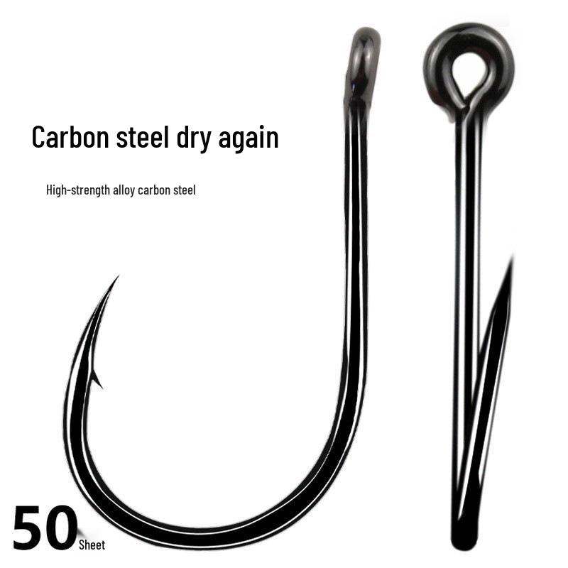 

Крючок рыболовный из углеродистой стали с бородкой и кольцом: Изогнутый рот, утолщенный для ловли морского леща, окуня и помфрета #3