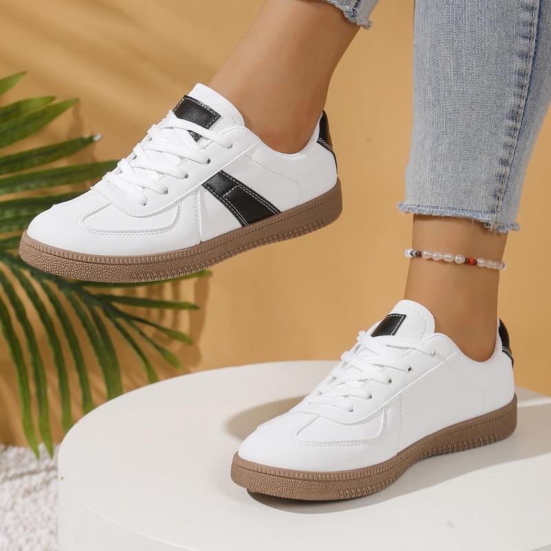 Summer New Women's Vulcanized Shoes Round Head Lace Sports and Leisure Shoes Fashionable and Versatile Women's Shoes