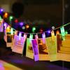 New 1.5m Photo Clips String Lights Hanging Battery-operated Cards Holder Holiday Lamp 10 LED LED Photo Clip String Light