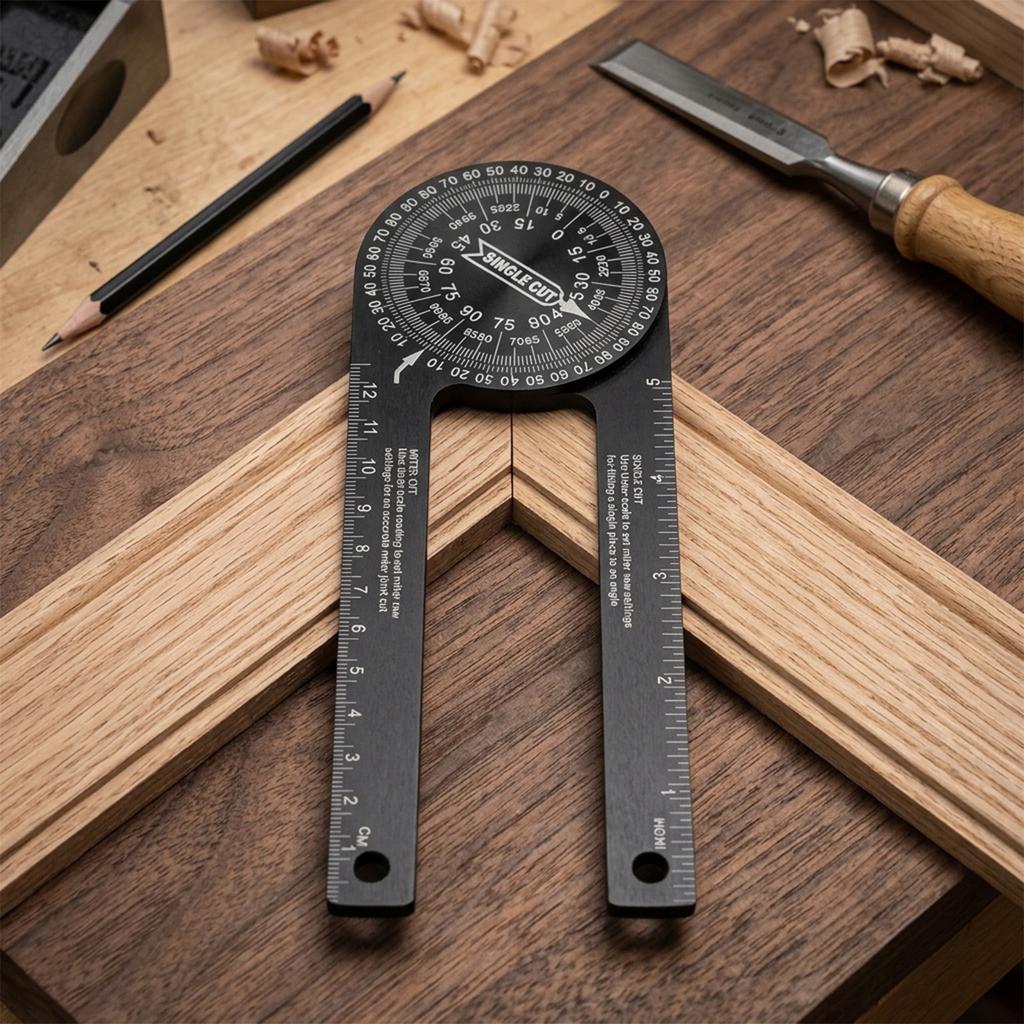 Aluminum Alloy Miter Saw Protractor with Multiple Scales Household Measurement Tool Suitable for Woodworking Metalworking