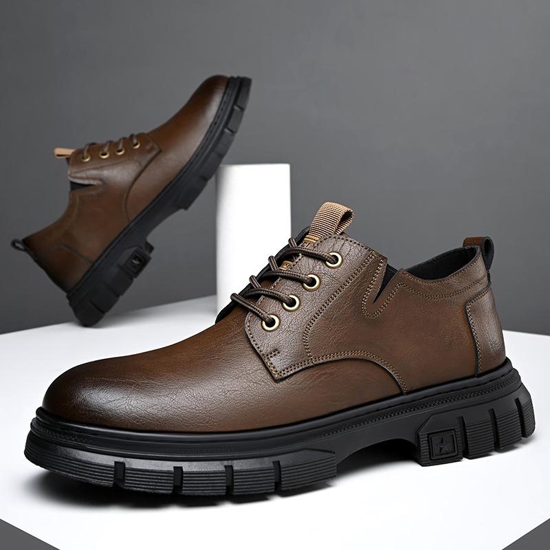 

Soft sole soft surface men s autumn casual leather shoes low top Martin boots cowhide versatile tide 38