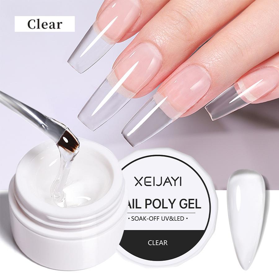UV/LED Gel na prodlužování nehtů Křišťálový fototerapeutický gel Modelovací Rychle vytvrzující Pevný gel DIY Salon Nástroj pro nail art