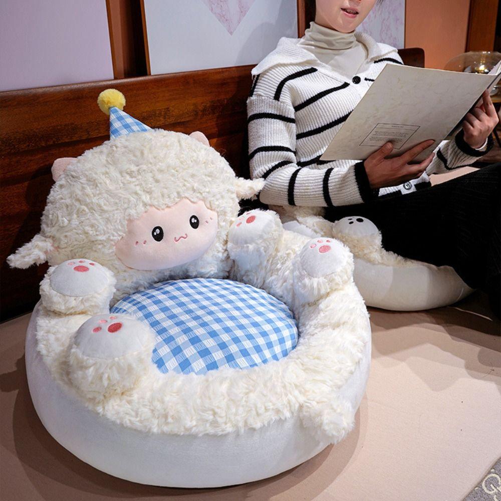 Soft Seat Pad Plush Fabric Lazy Seat Pillow Versatile Floor Cushion Balcony