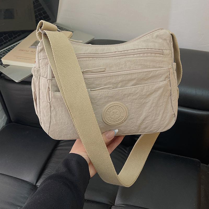 Solid Color Crossbody Bag Women's Multi-Compartment Lightweight Shoulder Bag