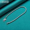 925 Sterling Silver 3mm Snake Chain Bracelet Fashion Jewelry