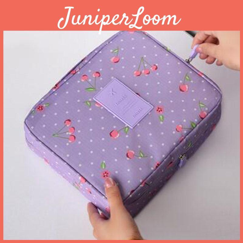 Chic Floral Nylon Zipper Women Makeup Bag And Stylish Cosmetic Case Organizer