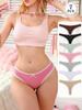 7Pcs/Pack Women Thongs Panties Cotton Sexy Lace Underwear Tanga Solid Pants Plus Size Underpants G-Strings Female Lingerie Size S-XL