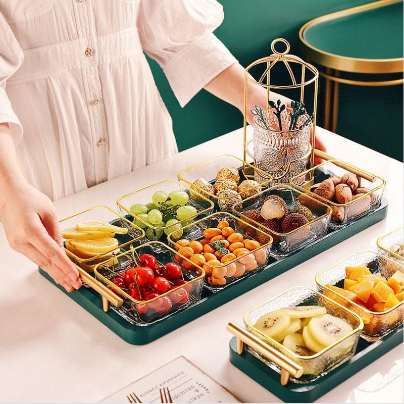 Minna Glass Divided Serving Platter Set 1 piece