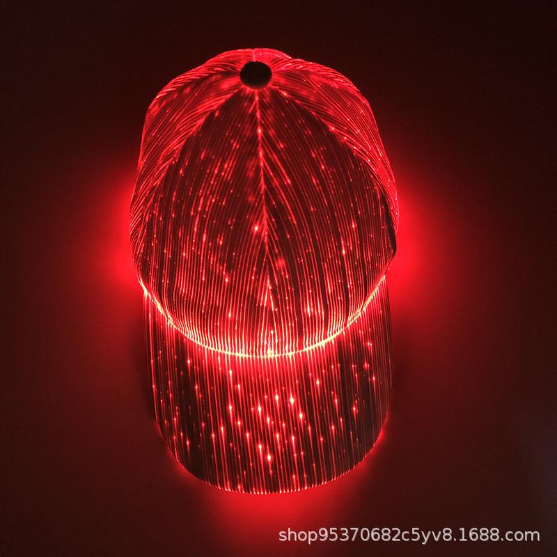 New Led Fiber Optic Light Up Baseball Cap Glowing Luminous Hat For Party Bar Club Hip Hop Disco A Must-Have For Parties