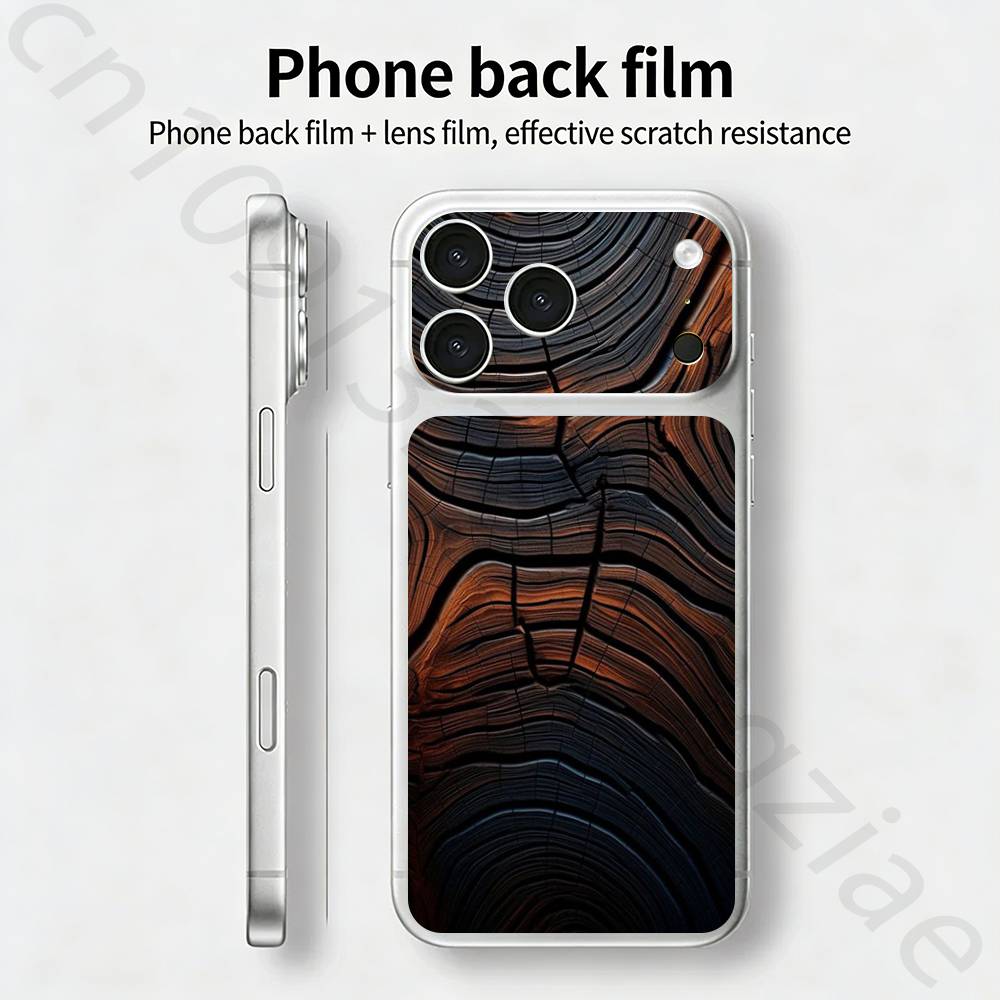 

Natural Wood For iPhone 17 pro Max /17 pro Full Cover Decal Skin Wrap 3D Colorful Rear Protective Sticker Film iPhone17pro