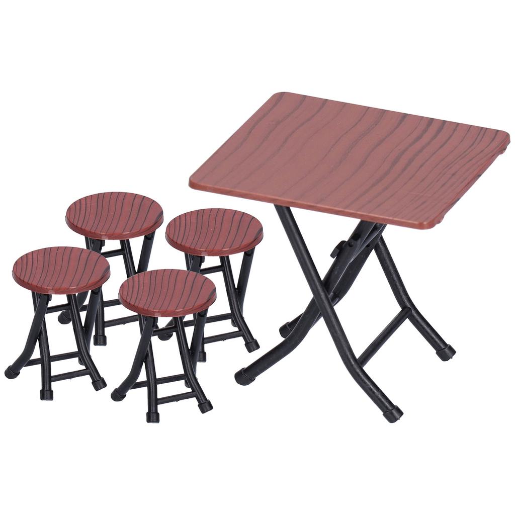 1:12 Puppenhaus Klapptisch Hocker Miniatur Puppenhaus Möbel Modell Dekoration Quadratischer Tisch