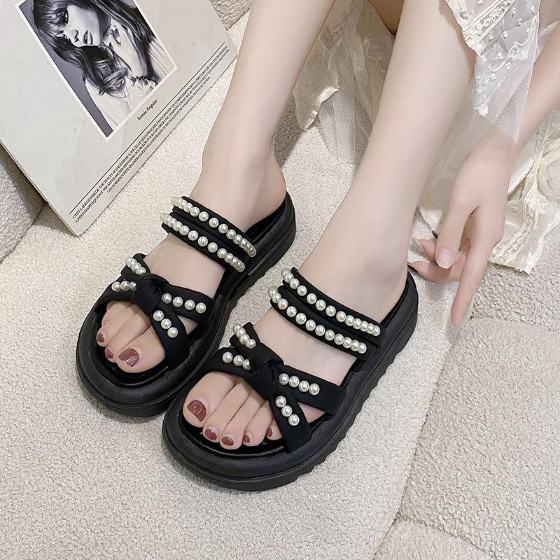 

Fashion Woman Shoes Pearl Platform Bow Sandals for Women Vip on Sale Shoe Asian Size Wholesale Cheap Liquidation The Best Sandal Pvc 40