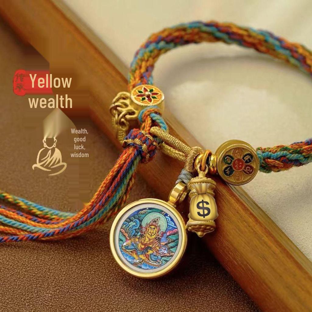 Tibetan Zodiac Guardian Bracelet: Handmade Woven Buddha Hand Rope for Women