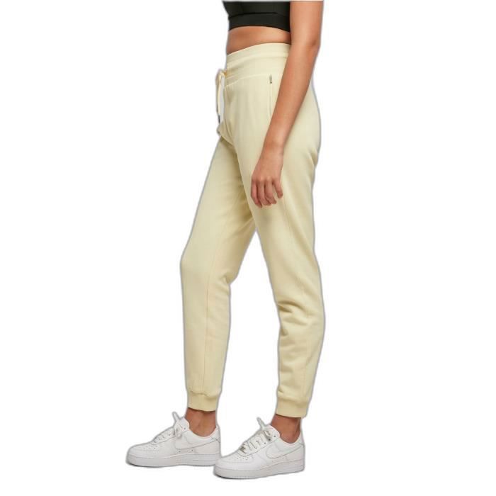 Pantalon de jogging - Urban Classics Organic - Jaune - Coton biologique - Taille haute - Femme