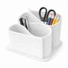 White 3-compartment desk organizer for accessories