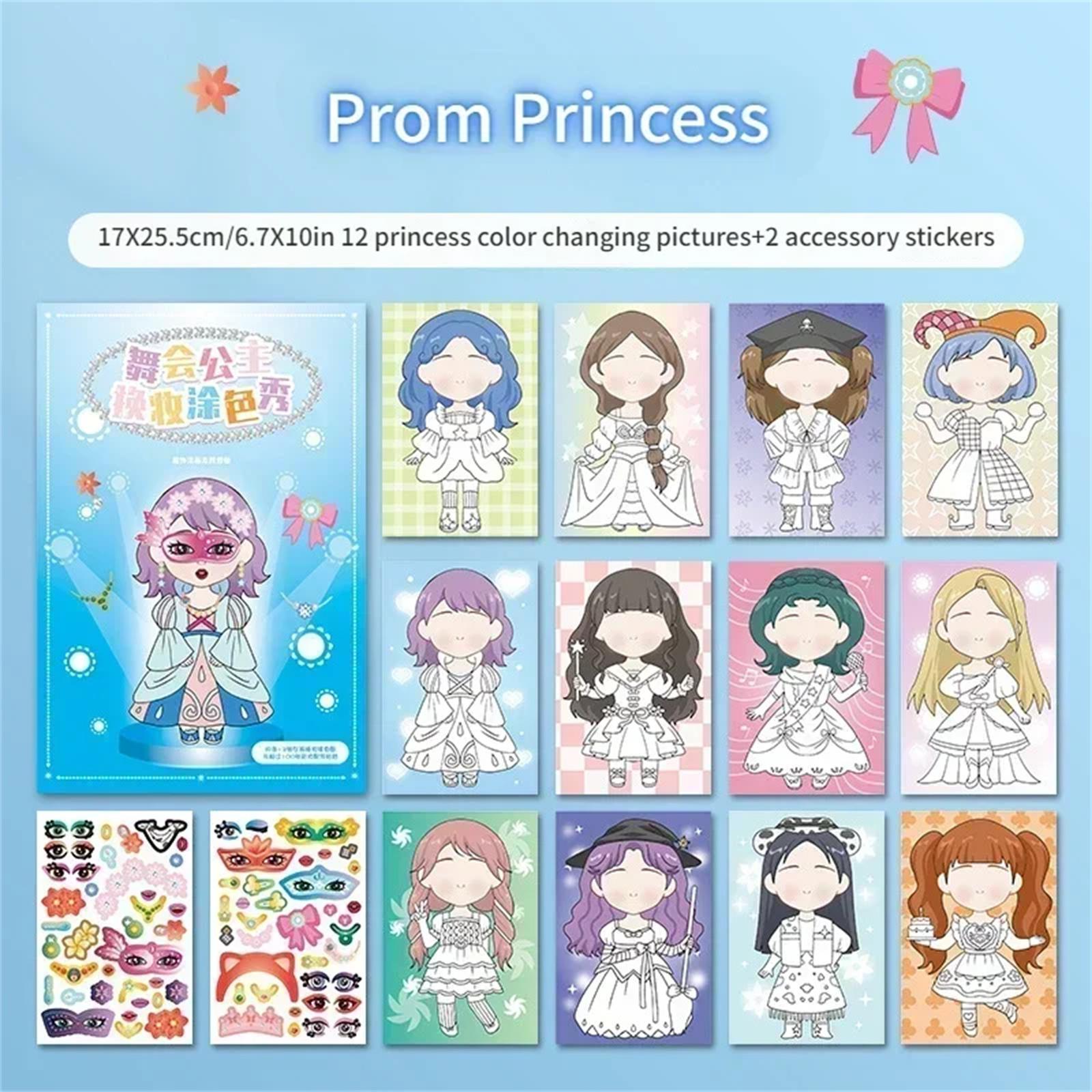 

Девочки Принцесса Одевание Наклейка Раскраска Детская Игрушка для Рисования Наклейка DIY Книга Игрушка one size синий