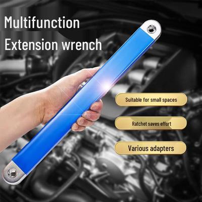 15" Multifunctional Dual-Purpose Interchangeable Head Offset Extension Wrench, 3/8".