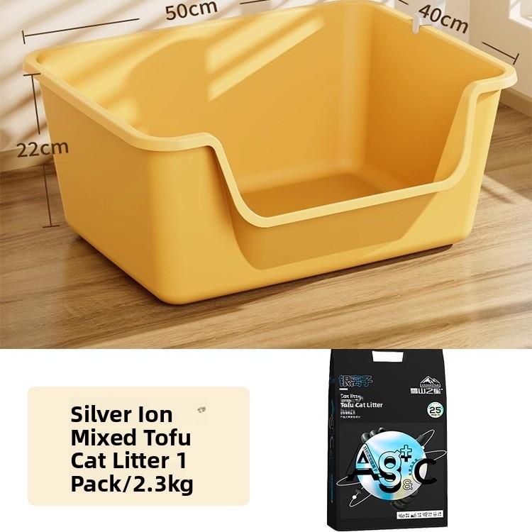 Extra Large Open-Top Litter Box Anti-Spla Giant Size Toilet for S Pet Supplies Sand Pan Special Large Size