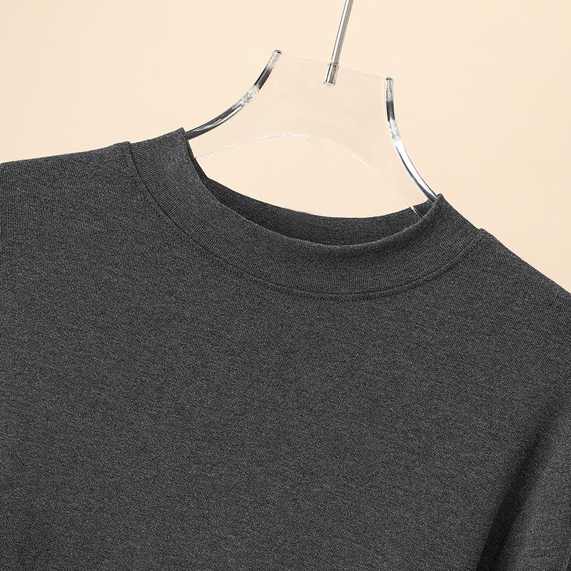 Women's Long Sleeve Slimming Cotton Base Layer Top - Spring/Autumn Fashionable Versatile Round Neck T-shirt, 2025 New Arrival