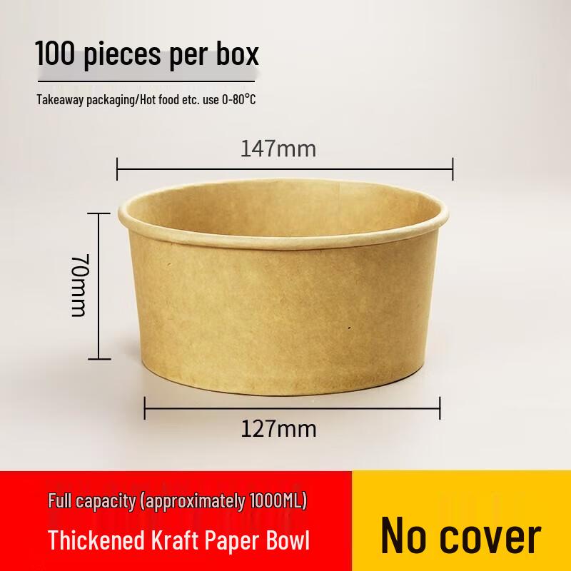 JingJingRS Kraft Paper Disposable Food Containers