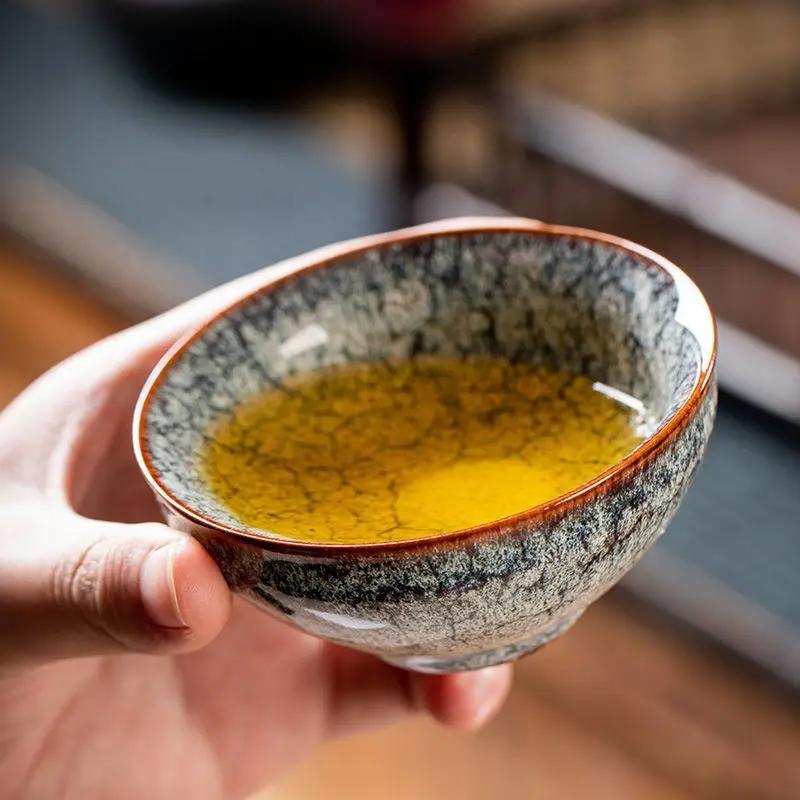 Horno Transformado en Taza de las Cuatro Estaciones Taza de Té Juego de Té Kung Fu Juego de Té Cerámico Doméstico Taza de Té Tazón de Té Caja de Regalo de Souvenir