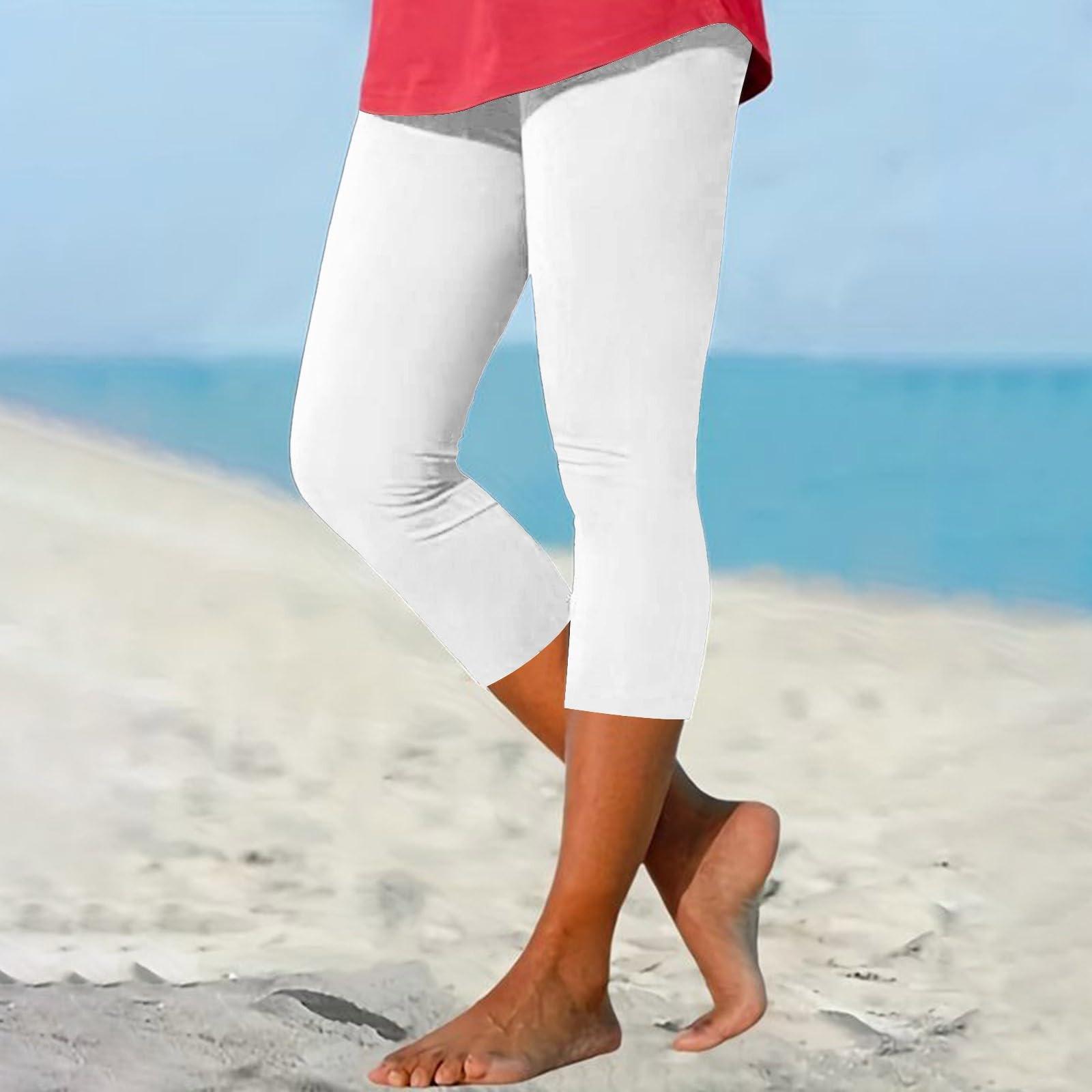 

Женские модные однотонные повседневные обтягивающие брюки для йоги 7/10 M белый