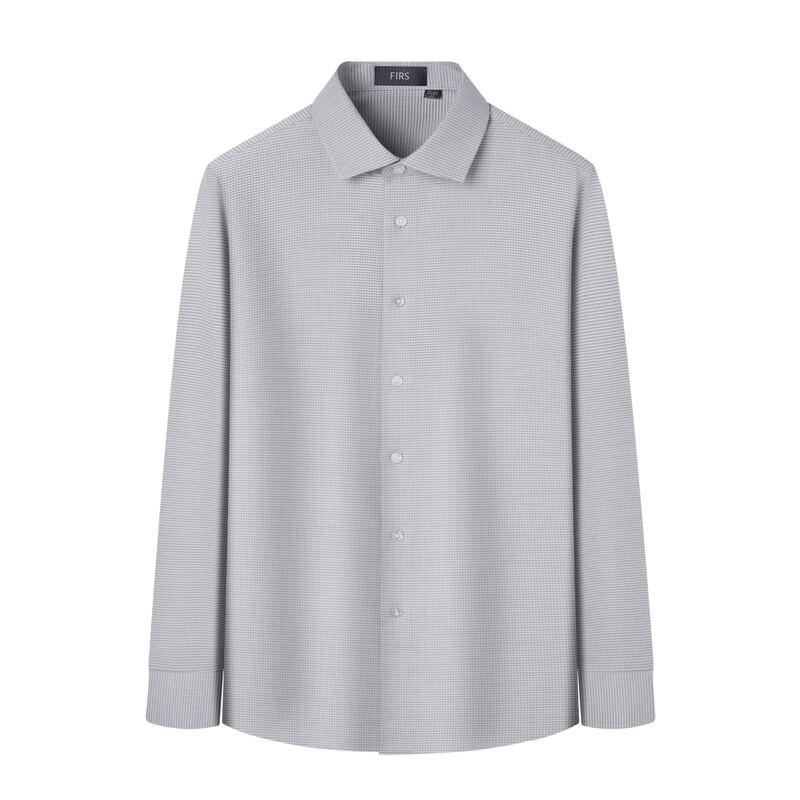 FIRS Men's Wool Blend Plaid Brushed Thermal Business Casual Long-Sleeve Shirt