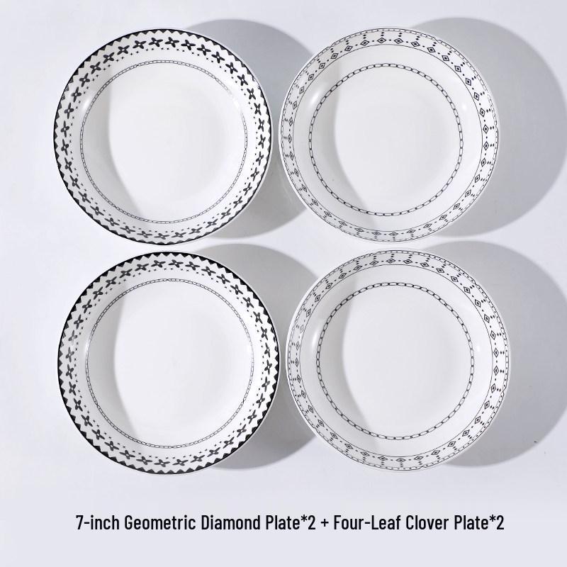 Nordic Hepburn Style Ceramic Dinner Plate - Deep Round Design