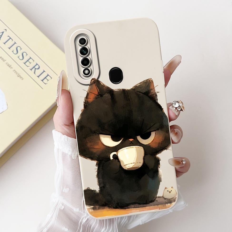 Casing For Oppo A31 2020 CPH2015 Case A8 PDBM00 Cute Cat Fashion Luxury Silicone Shockproof Phone Case For Oppo A8 Back Cover