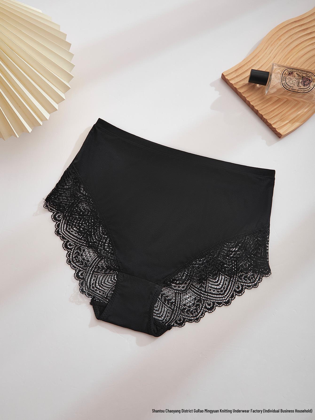 

Кружевные трусики миди больших размеров из дышащего хлопка с антибактериальной ластовицей M (Waist 32cm)