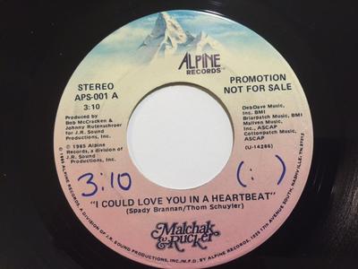 7inch Record TIM MALCHAK, DWIGHT RUCKER - I Could Love You In A Heartbeat APS001APROMO ALPINE 1985 US Country/Folk Used