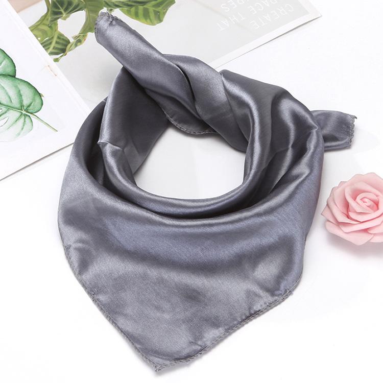 Eșarfă pătrată profesională monocromă, culoare uni, pentru spectacol, bărbați, femei, eșarfă mică de mătase, stewardesă, bancă, 50 de culori, eșarfă mică pătrată