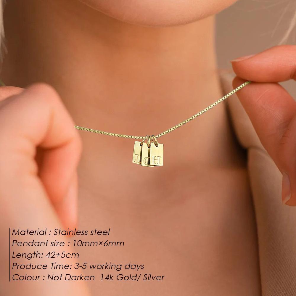St. Delan Gold-Plated Stainless Steel Alphabet Pendant - DIY Jewelry Accessory