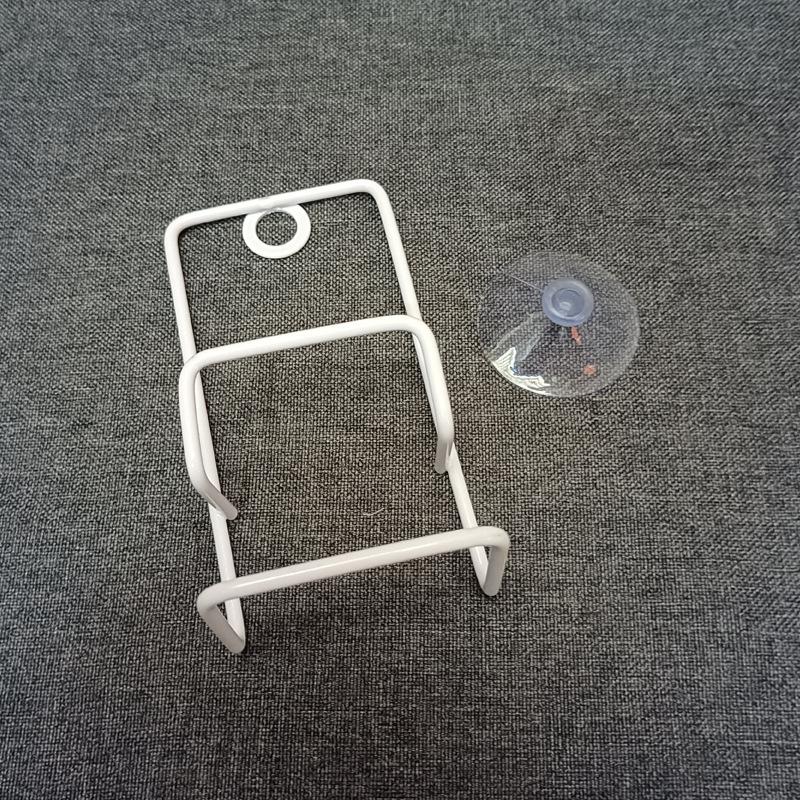 1pcs Multifunctional Double-Layer Iron Sink Sponge Drain Rack, Miscellaneous Storage Rack, Simple Suction Cup Storage Drying Rack.