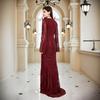Lace Wedding Dress For Bridesmaids With Long Sleeves Vneck Fit For Autumn