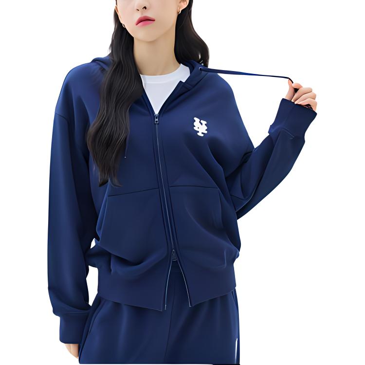 MLB Sweatshirts Unisex Navy Hooded Moderate Cardigan 3ATRB0134-09NYS