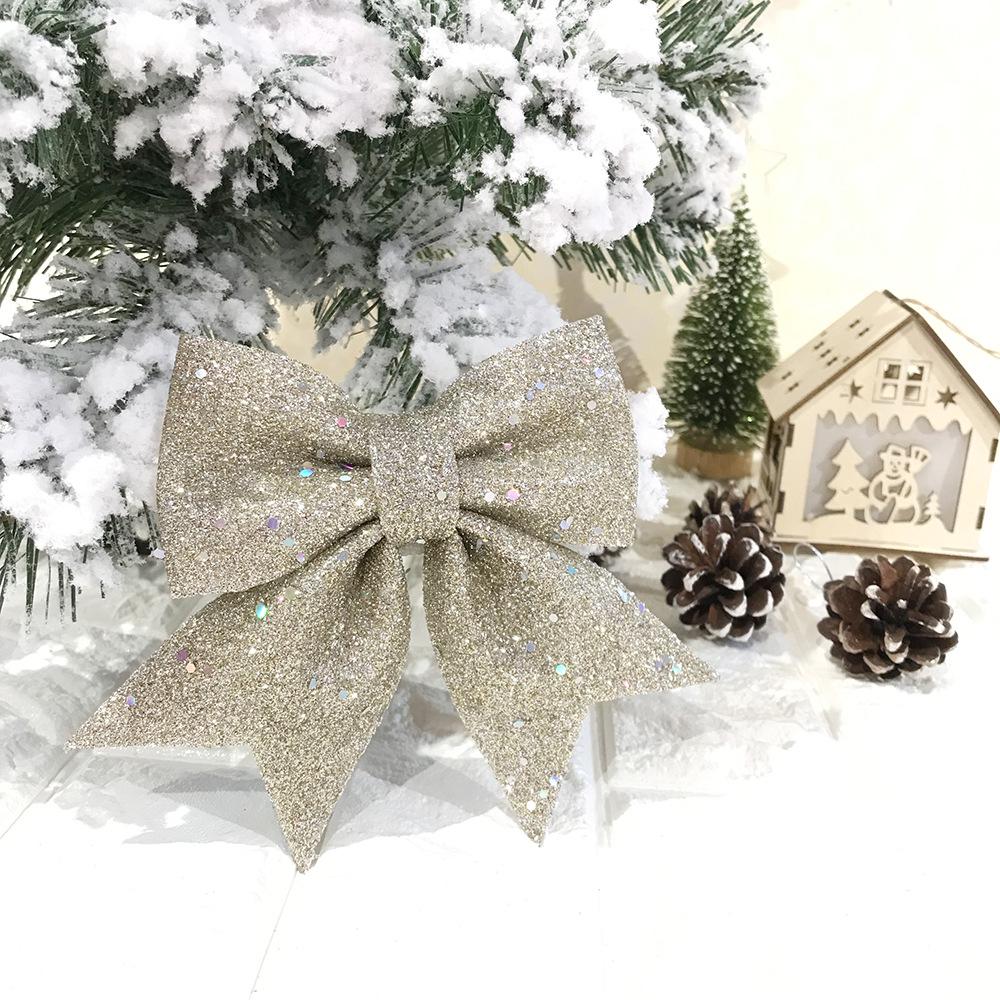 Gold Glitter Christmas Bow for Window Displays and Tree Decorations