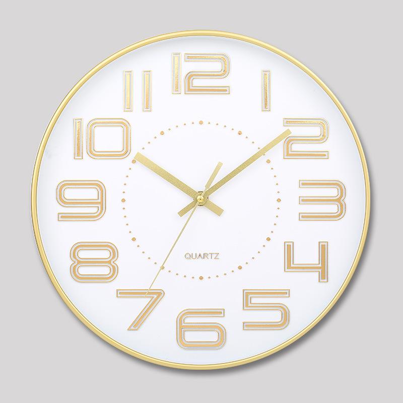 12 Inch 30CM Silent Wall Clock, Creative and Fashionable, Three-dimensional Digital Minimalist Clock for Home Living Room