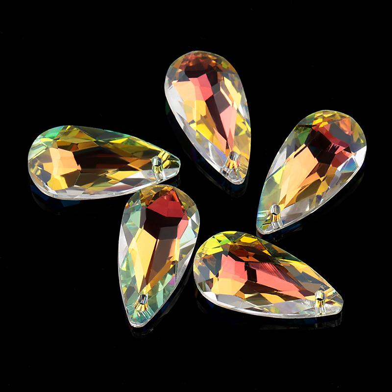 Best Quality 12x24mm Crystal Drop Beads Pear Shape Crystal Pendant Charms Rhinestones for Jewelry Making Earrings Diy 10pcs/lot