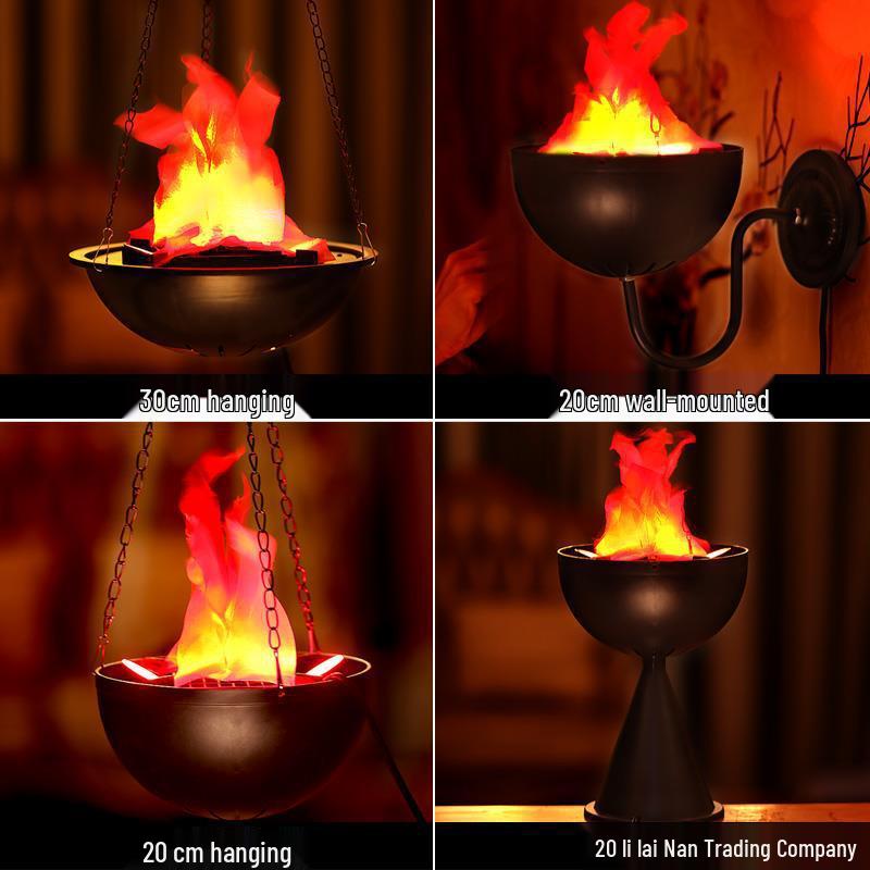 Electronic Prosperous Flame Lamp: Large Simulated Fire for Festivals, Weddings, and Bonfire Party Decor