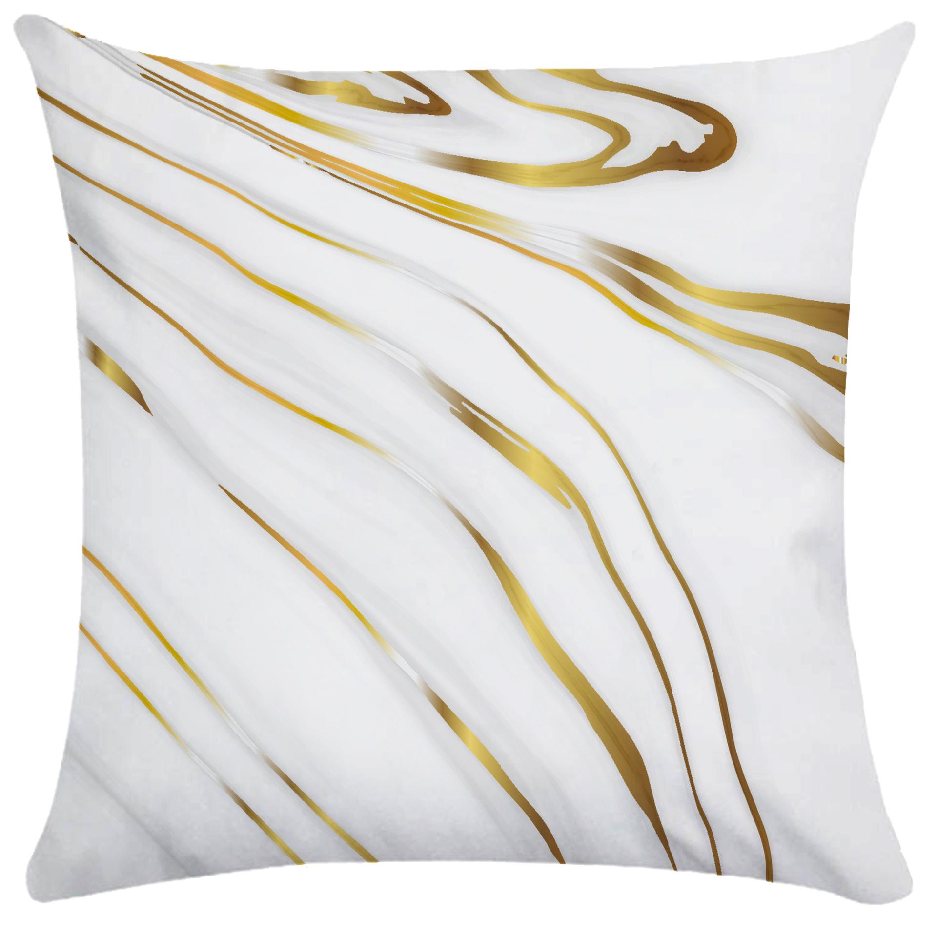 

Наволочка с золотым геометрическим рисунком, мягкая короткая плюшевая наволочка 45x45, подушка для гостиной, диванная уличная подушка, автокресло 40X40CM