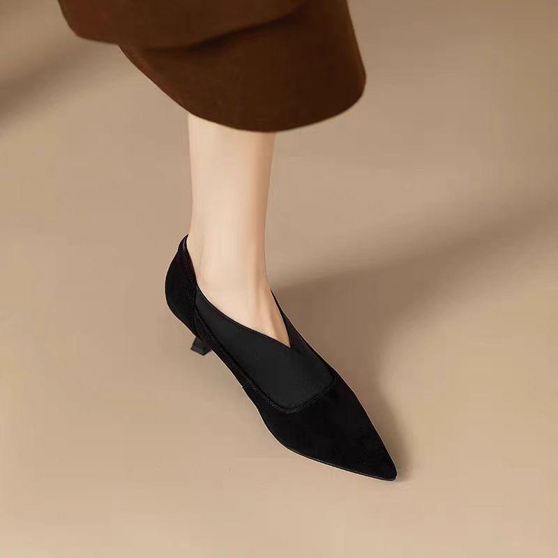 2026 Spring and Autumn New Fashion Pointed Toe Stiletto Heels Women's Shoes Comfortable Classic Versatile Temperament High Heels