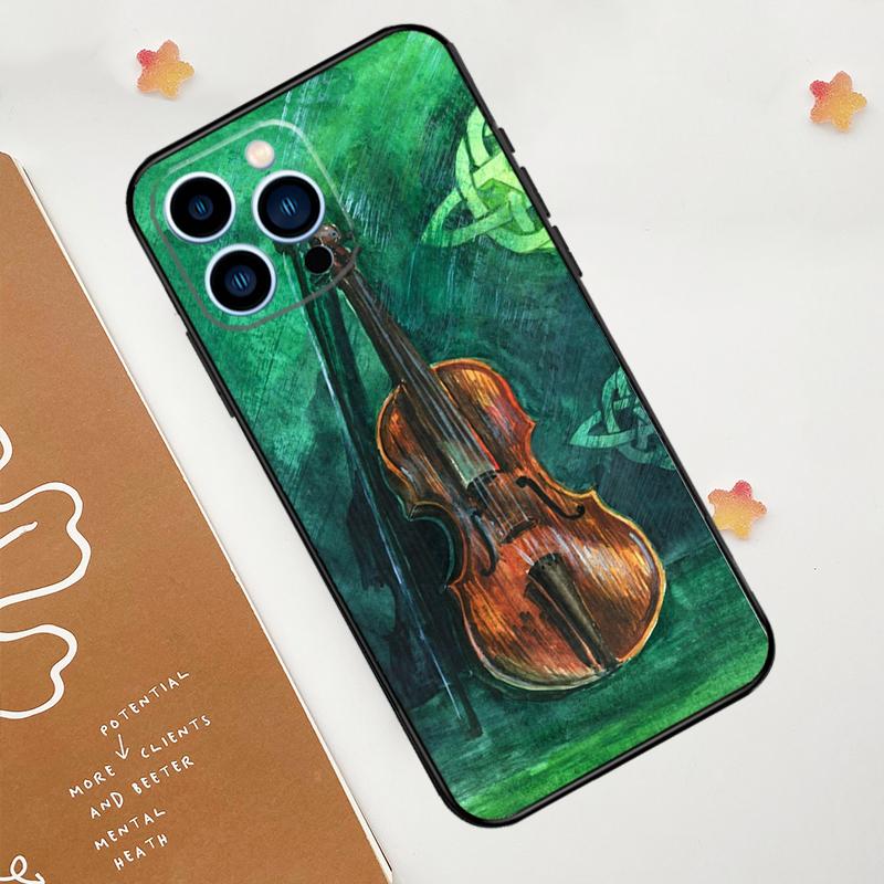 Music Violin Phone Case For iPhone 17 Pro Max 14 13 12 11 15 16 Pro Max Mini 16 Plus 16e 17 Air Funda