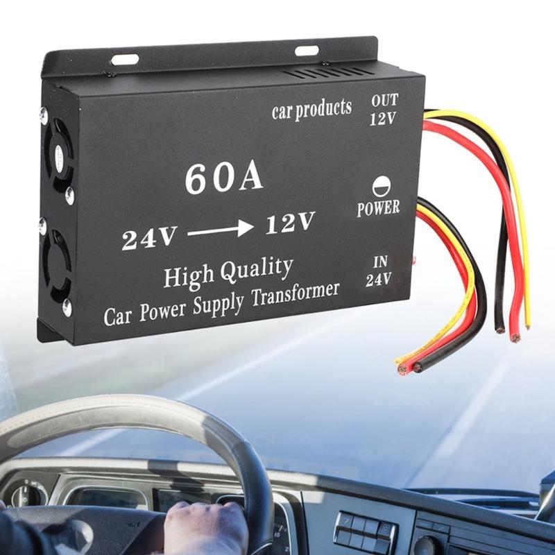 High Power Bus Voltage Reducer 24V To 12V with Memory Step Down Converter 60A Power Supply Adapter Automatic Protections