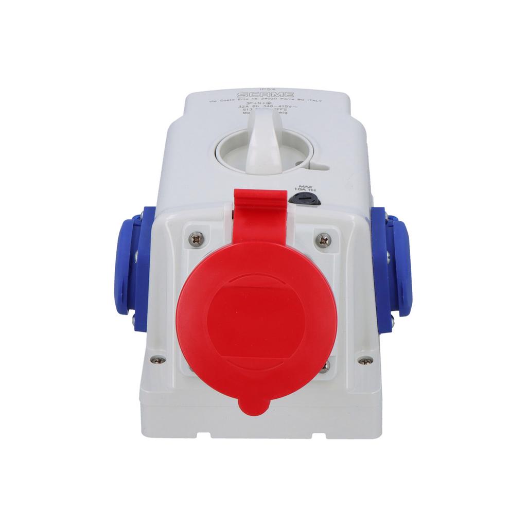 OPTIMA-COMBI 3P+N+E 32A + 2x230V Surface-mounted Socket with 0-1 Switch