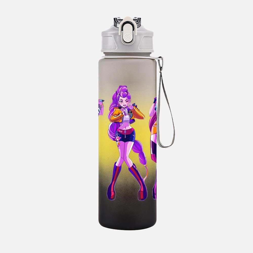 Anime Cartoon K-Pop Demon Hunters Printed 750Ml Water Bottle Large Capacity Drinking Cup Portable Outdoor Sports Water Cup Children Gift