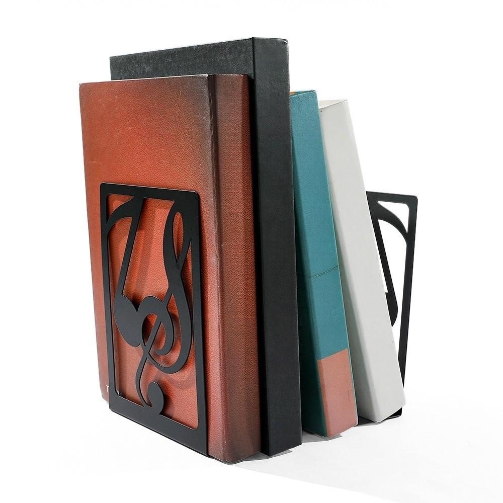 1 Pair L-Shape Piano Key Bookend Artistic Music Score Book Holder Book Enthusiasts